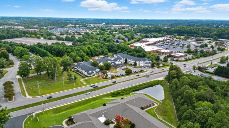 Aerial view of Solista High Point facility and surroundings.