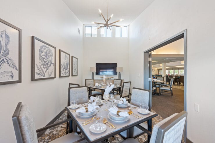 Elegant dining room setup with modern decor