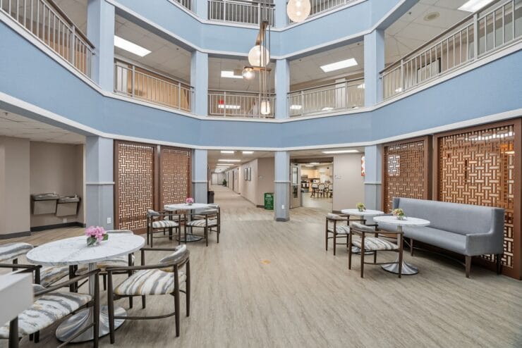 Common area with seating and decor