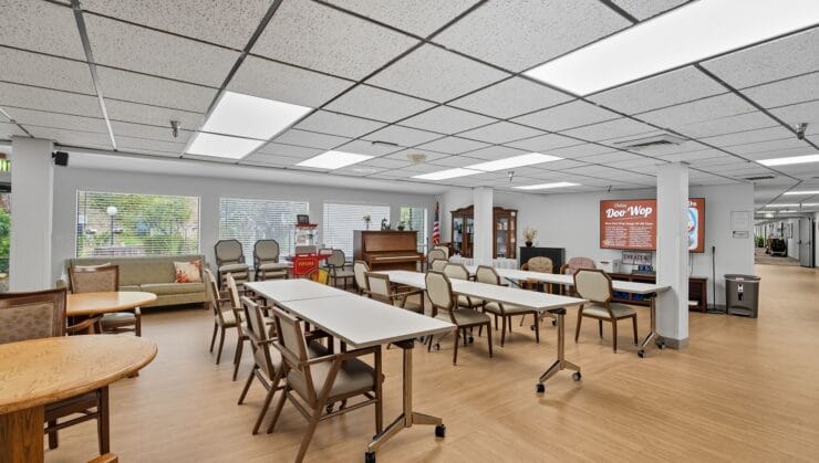 Interior view of a common area in the facility