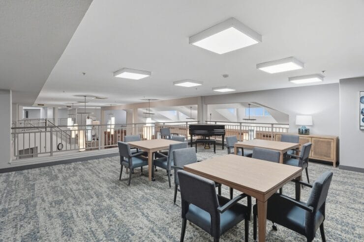 Interior common area with seating and decor.