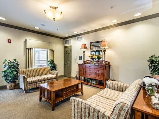 Cozy common area with seating and decor