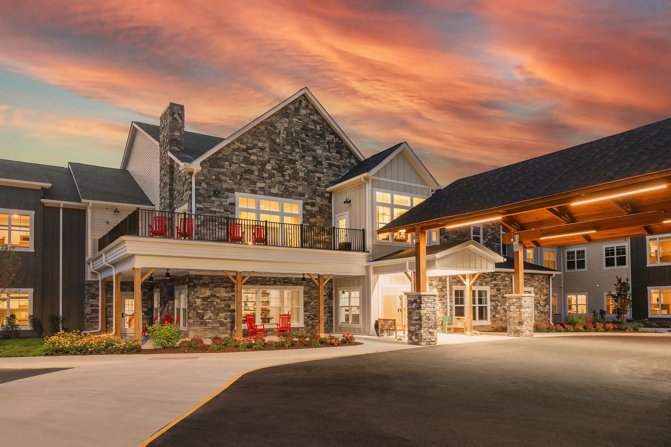 Exterior view of Sancerre Atlee Station at sunset