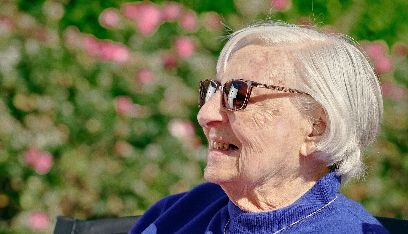 Senior woman enjoying time outdoors in the garden
