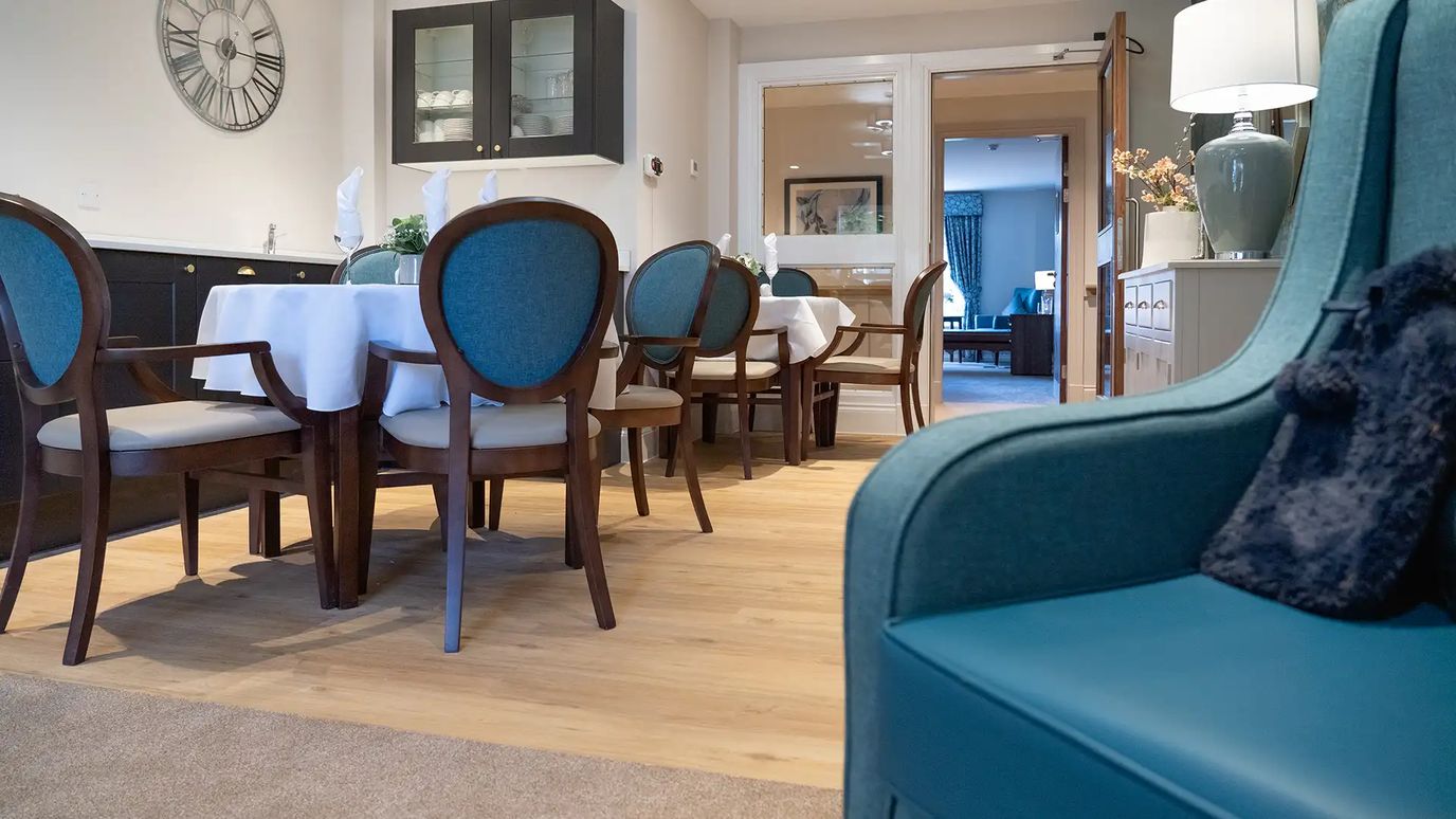 Dining area with elegant tables and chairs