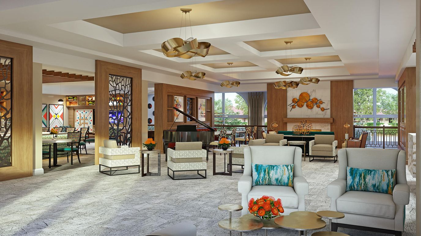 Common area with seating and decor