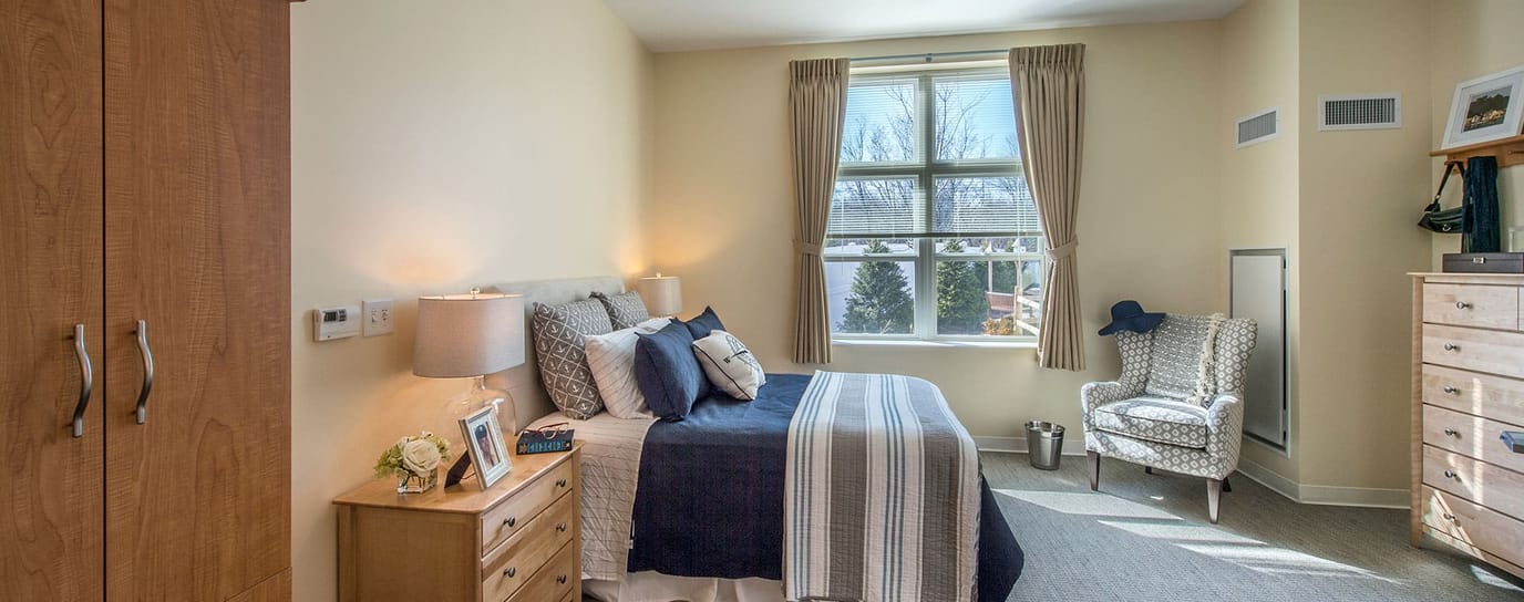 Interior view of a cozy resident bedroom