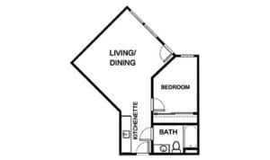 Architectural floor plan of a living space