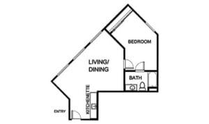Architectural floor plan layout of living space