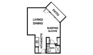 Architectural floor plan of a living space