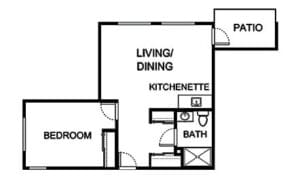Architectural floor plan for a residential unit