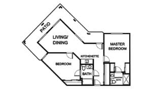 Architectural floor plan of a residential unit