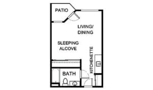 Facility floor plan showing living space layout