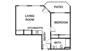 Architectural floor plan of a living space