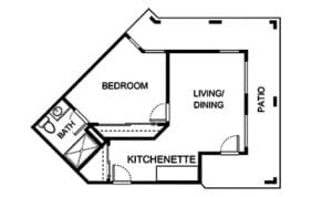 Architectural floor plan of a residential unit