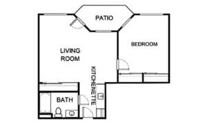Architectural floor plan of a residence unit