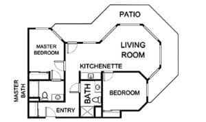 Architectural floor plan of a living space