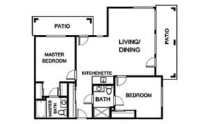 Architectural floor plan of a residential unit