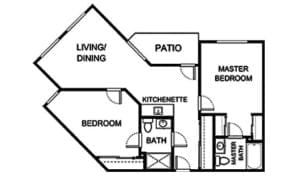 Architectural floor plan of a residence