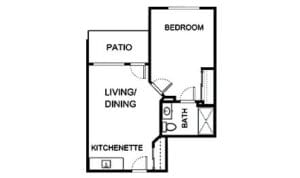 Architectural floor plan of a unit layout