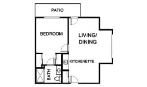 Architectural floor plan of a living space