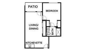 Architectural floor plan of a resident unit