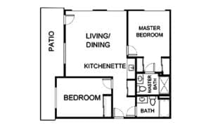 Architectural floor plan of a residence layout