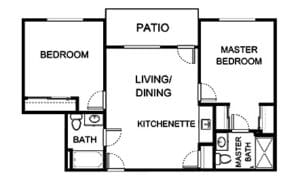 Architectural floor plan showing layout of a residence