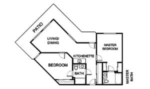Architectural floor plan of an independent living unit