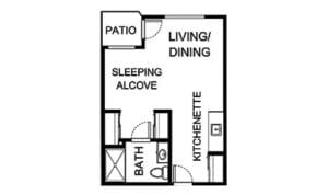 Floor plan of a resident unit layout
