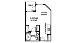 Architectural floor plan of a living space