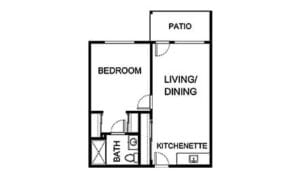Architectural floor plan of a resident unit