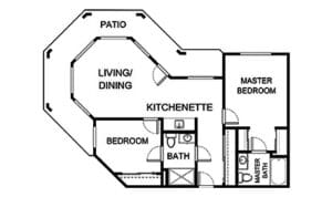 Architectural floor plan for a residential unit
