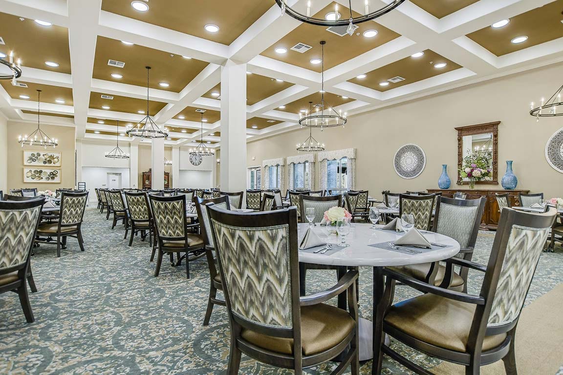 Elegant dining room set for a meal