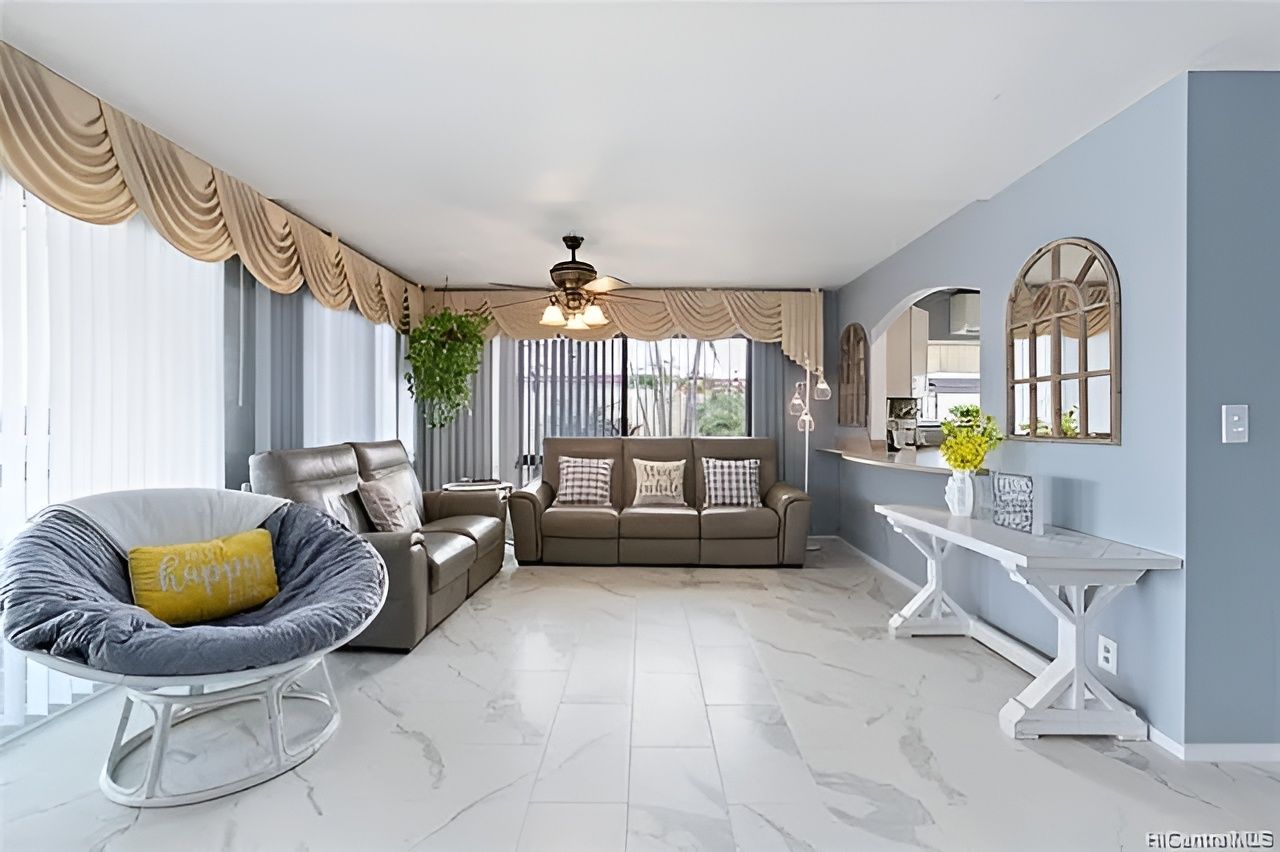 Cozy living room with comfortable seating and decorative elements