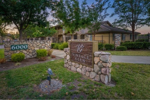 Exterior view of Vintage Glen Senior Apartments entrance