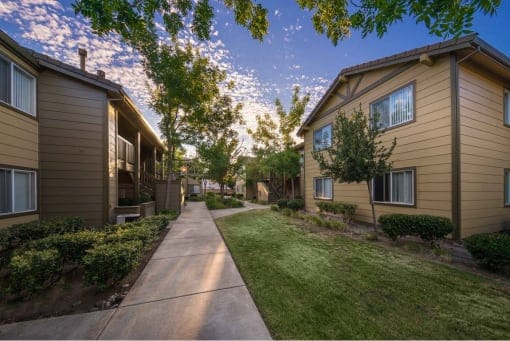 Outdoor view of a senior living apartment complex