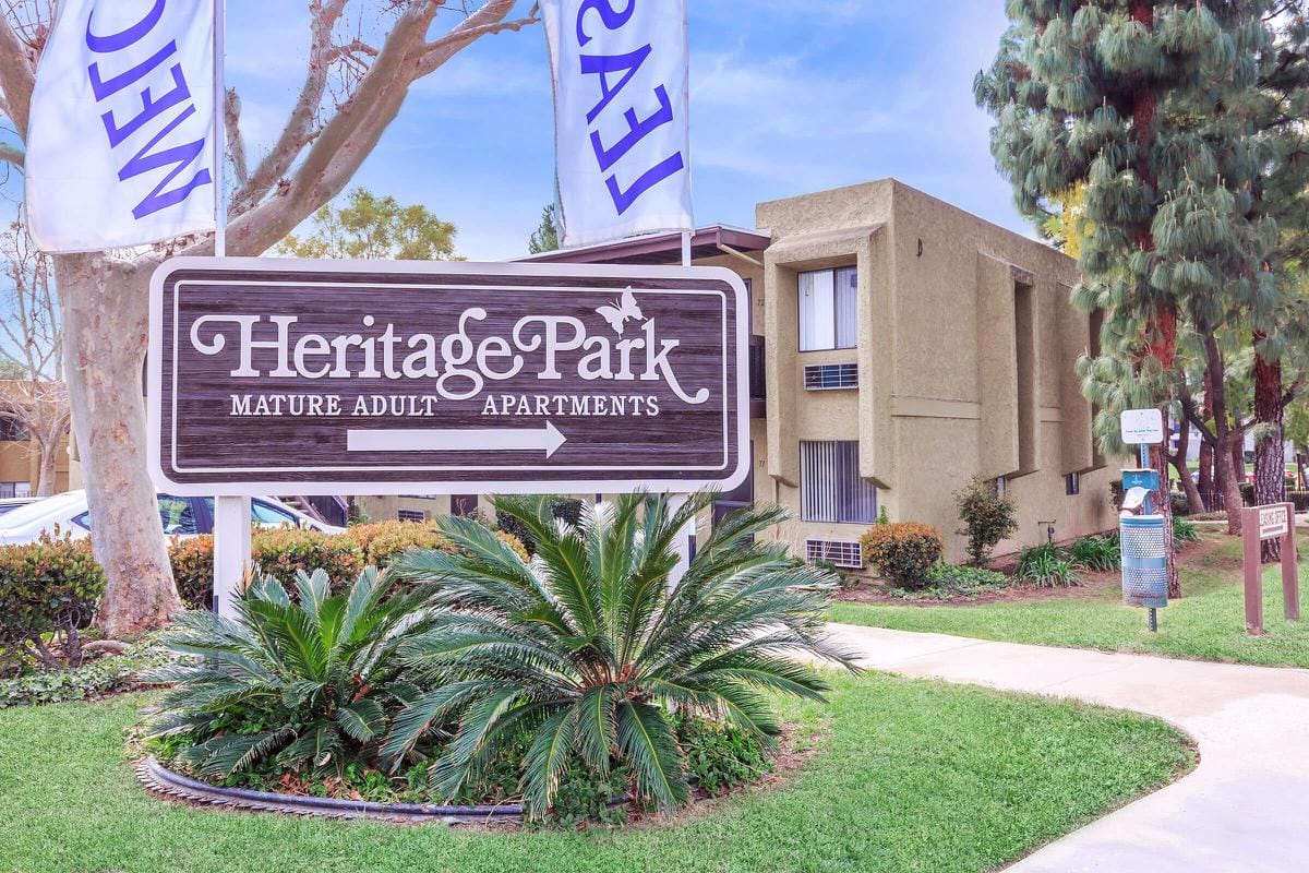 Sign for Heritage Park Mature Adult Apartments