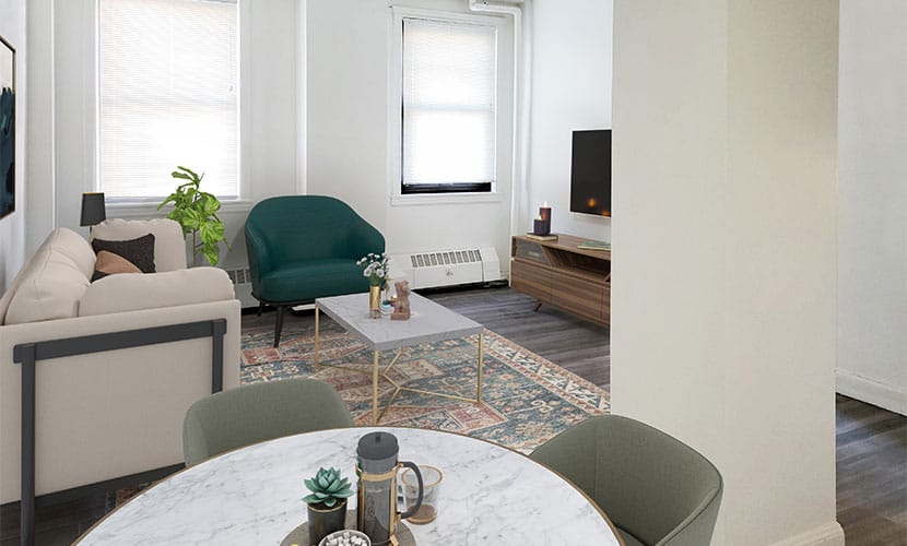 Cozy living room area with furniture and decor