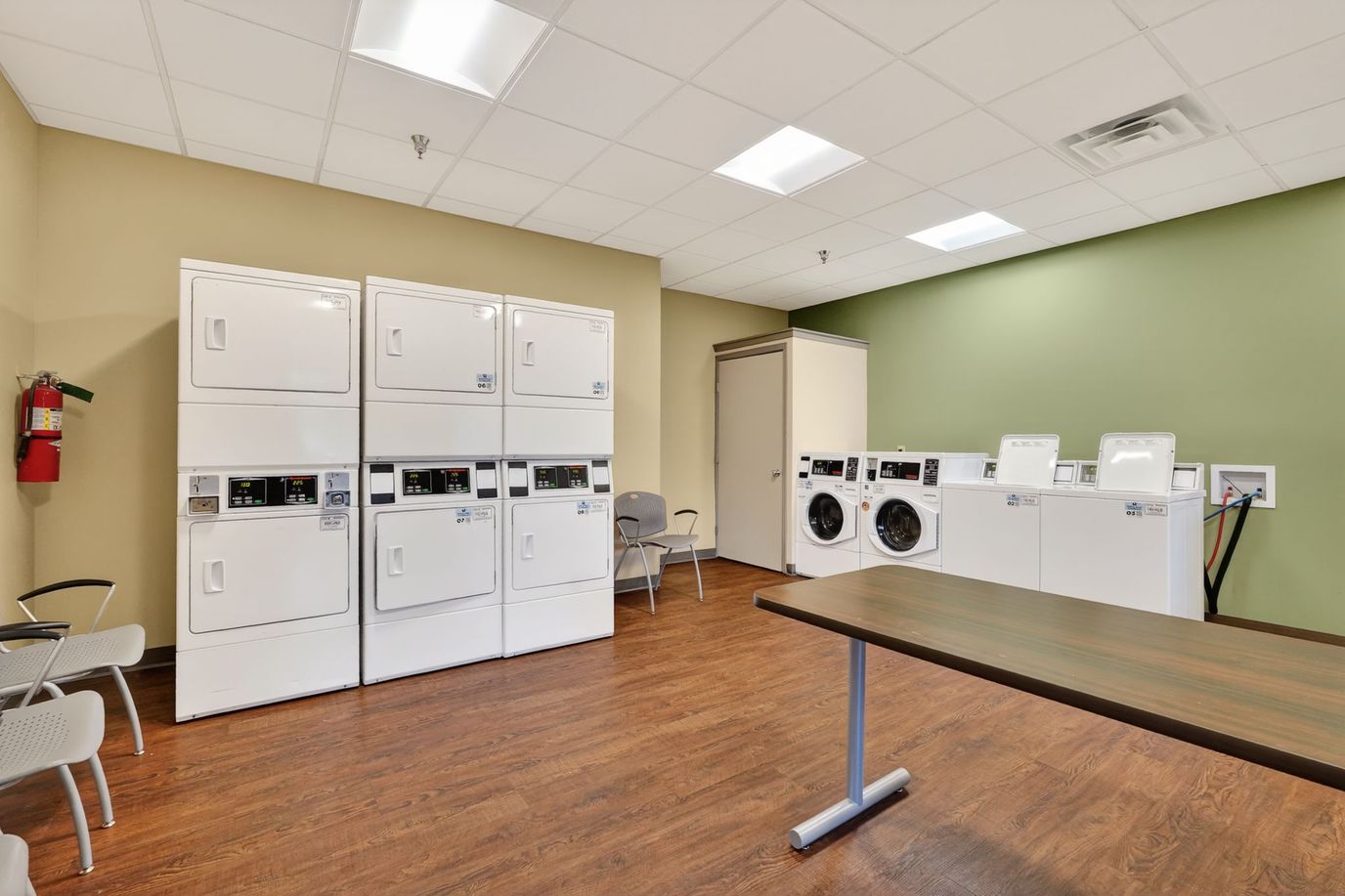 Laundry room with washers and dryers