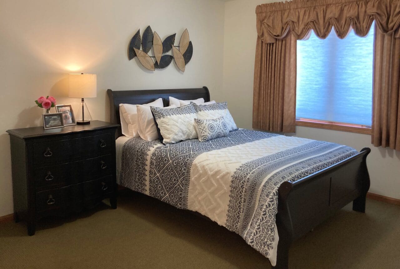 Cozy resident bedroom with decorative touches