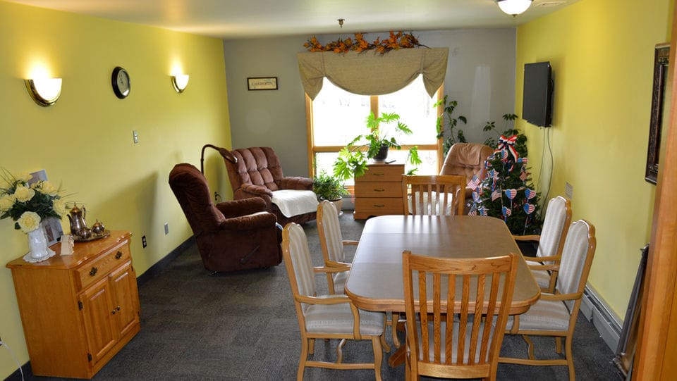 Cozy common area with seating and plants
