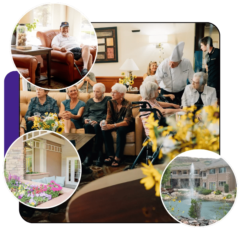 Residents enjoying a social gathering in a common area