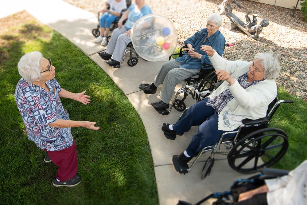 Residents engaging in an outdoor activity