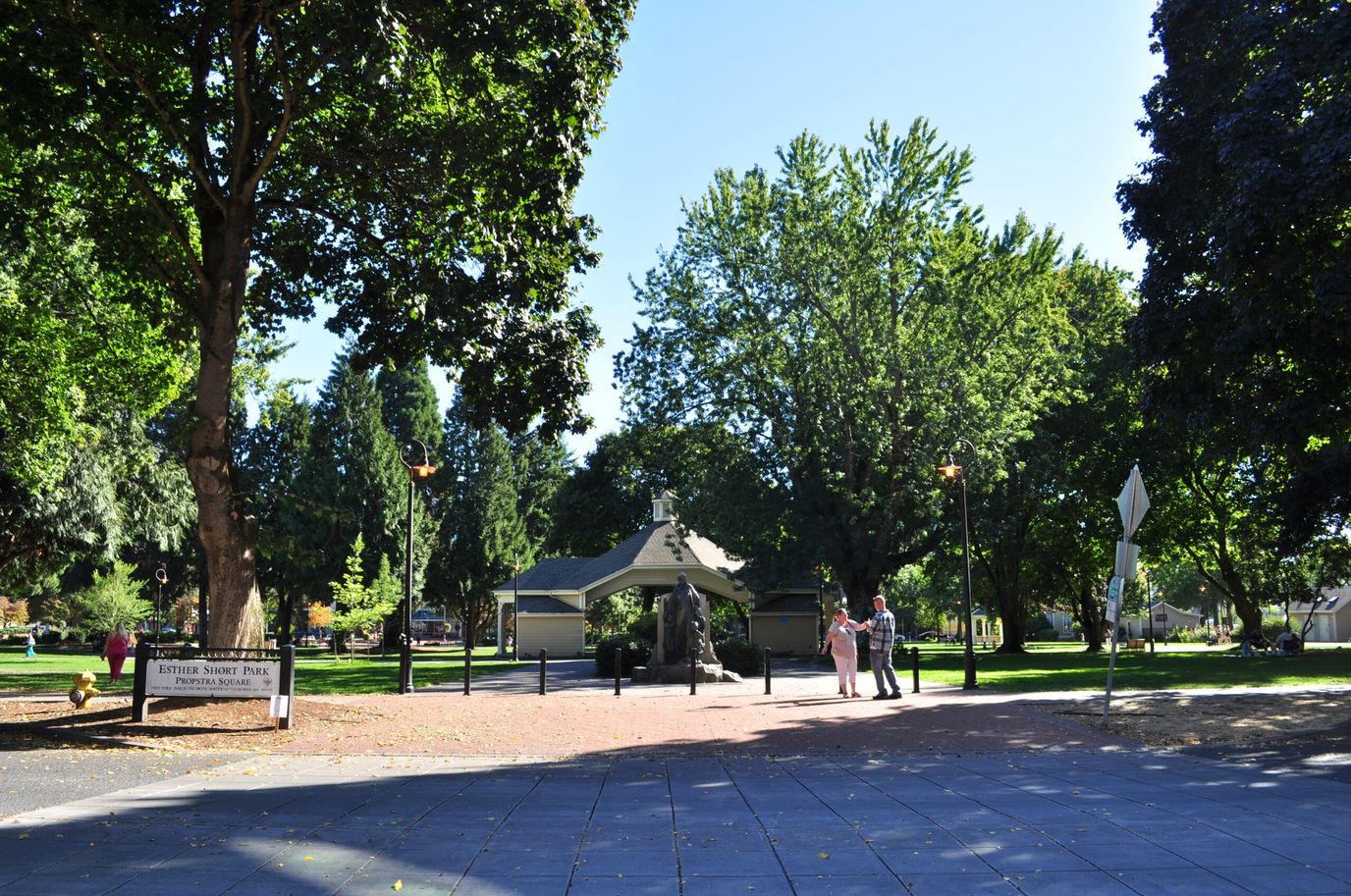 People enjoying a sunny day in a park