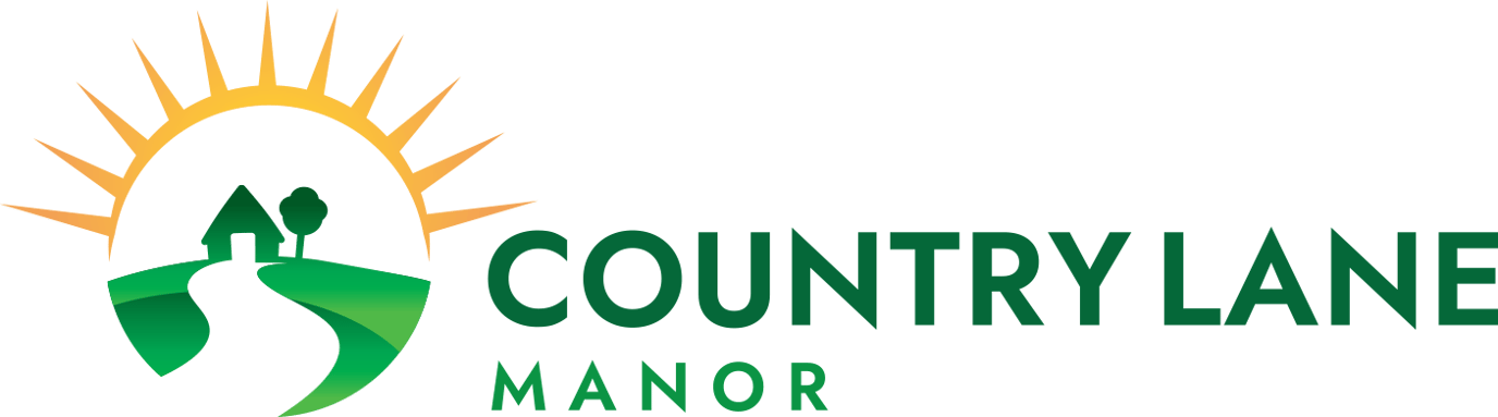 Country Lane Manor logo with sun and trees