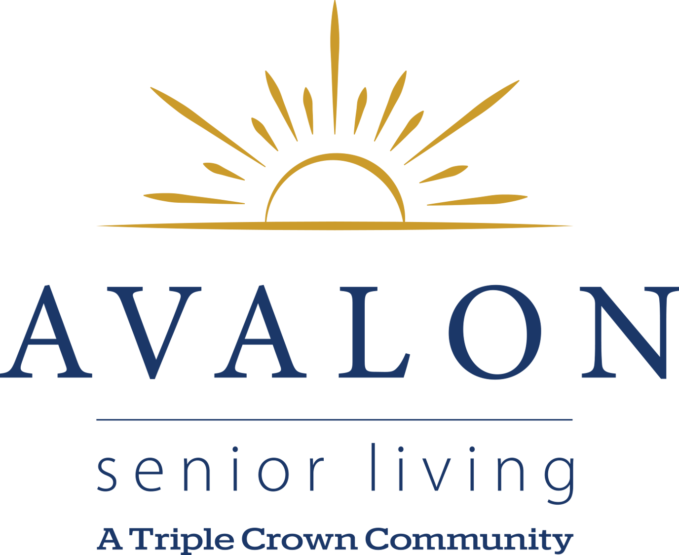 Logo for Avalon Senior Living with sun motif