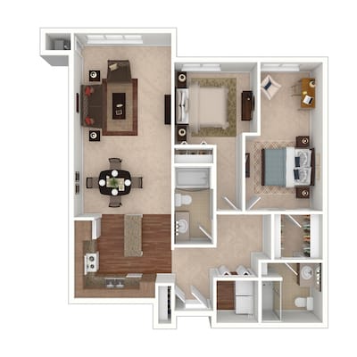 Architectural floor plan of a living space