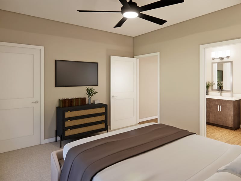 Interior view of a private resident room