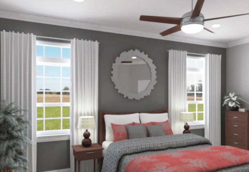 Well-decorated private resident room with natural light